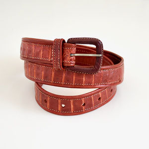 Crocodile Red Classic Belt